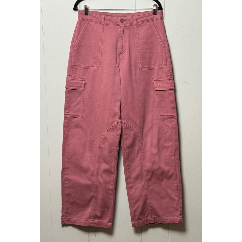 PINK Victoria's Secret Women's Rose Pink Cotton Wide Leg Cargo Pants Size Medium